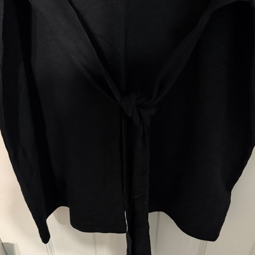 New! J Crew Black Tie-Front Tee Dress - Picture 3 of 3